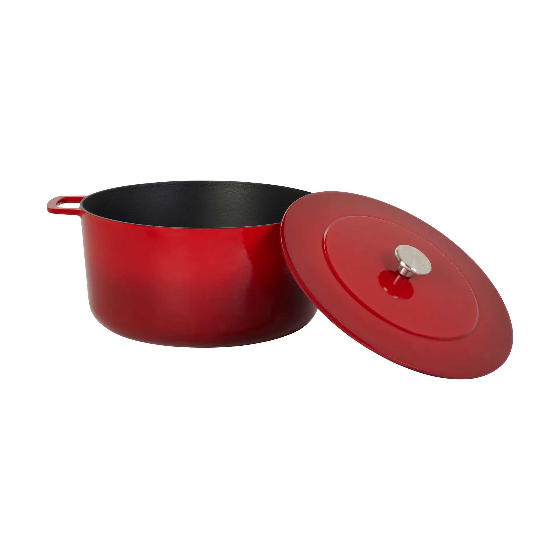 Combekk Enameled cast iron pot Ø32 cm, Cherry-silver knob Combekk