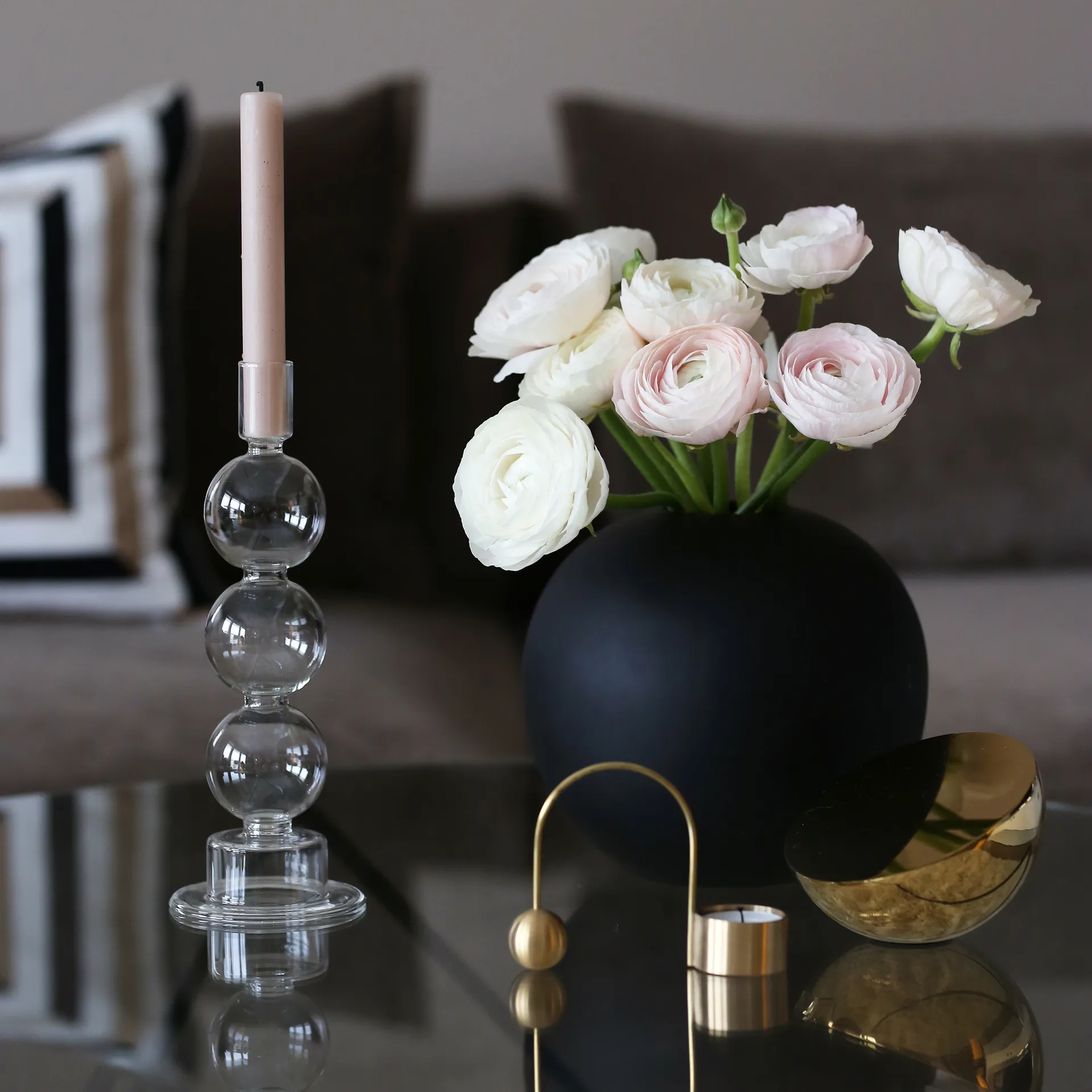 Ball vase black, 20 cm Cooee Design