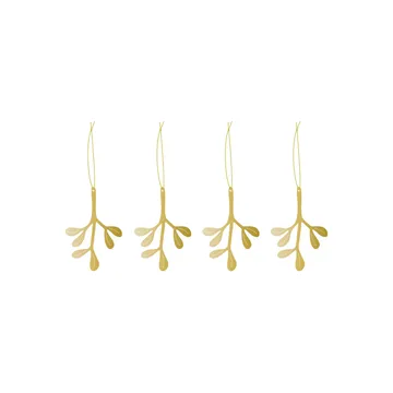Cooee bauble brass 4-pack - Mistletoe - Cooee Design