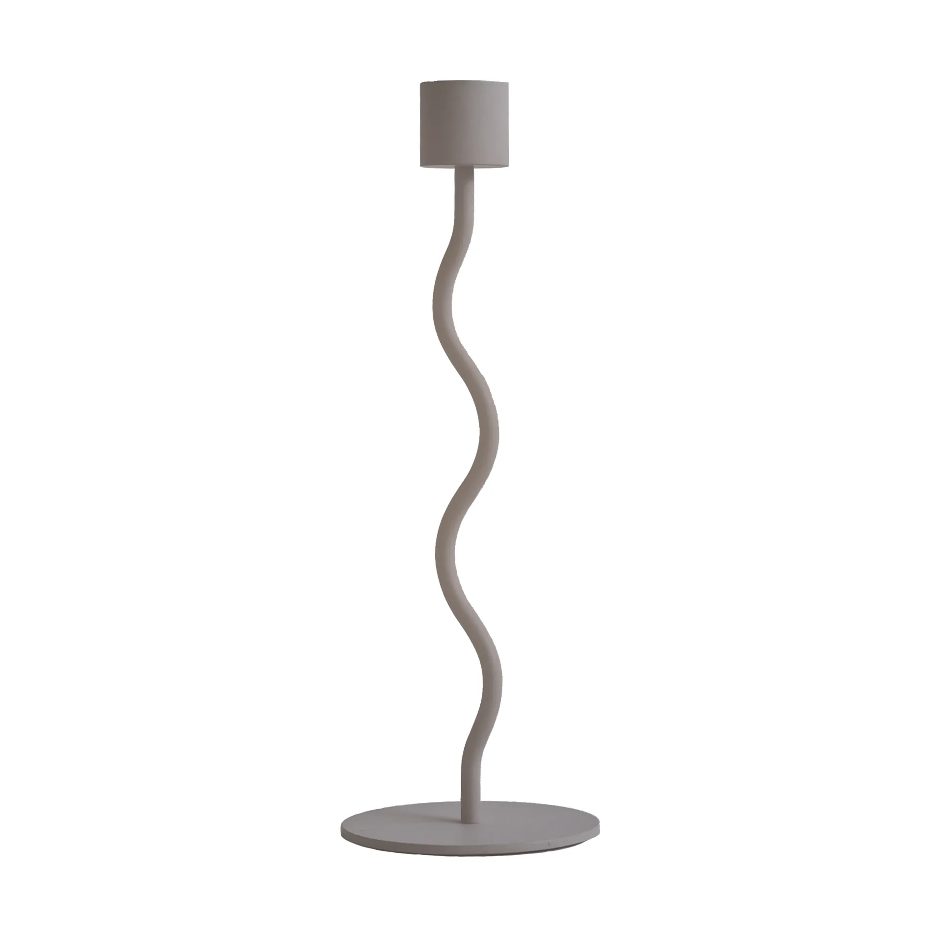 Curved candle holder 23 cm, Taupe Cooee Design