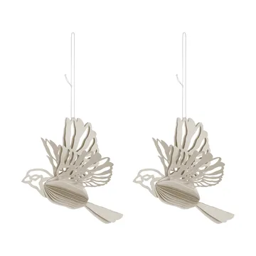 Paper bird decoration hanging 2-pack - Sand - Cooee Design