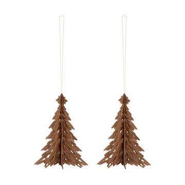Paper Pinetree decoration hanger 2-pack - Coffee - Cooee Design