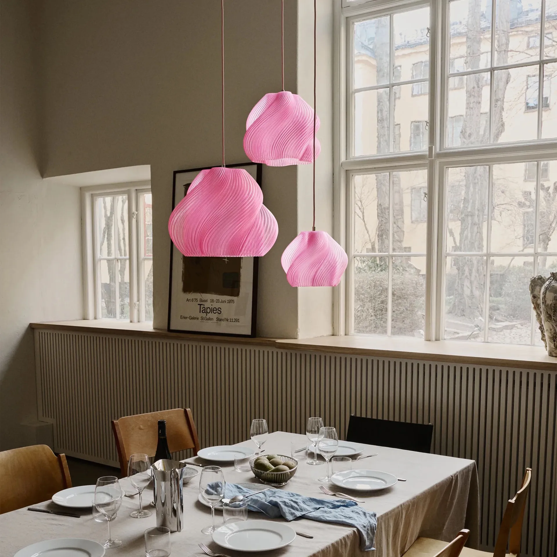 Soft Serve pendant, Rose sorbet-brass, 02, 25 cm Crème Atelier