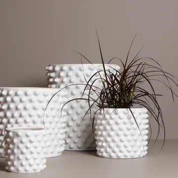 Cloudy flower pot matte white - large - DBKD