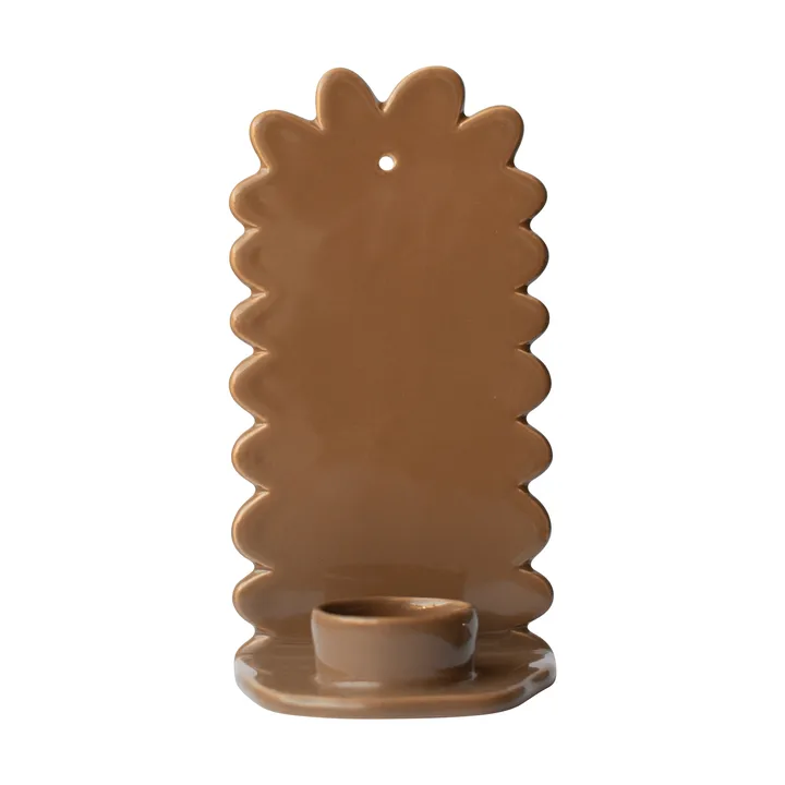 Flowery wall candle holder - Shiny nougat - DBKD
