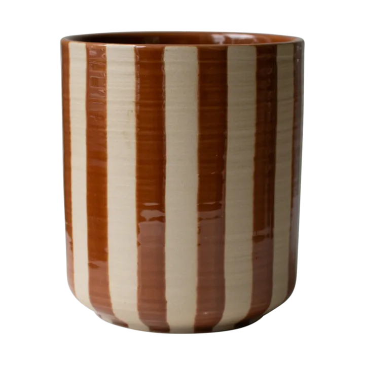 Line pot Ø14x16 cm - Stripe nougat - DBKD