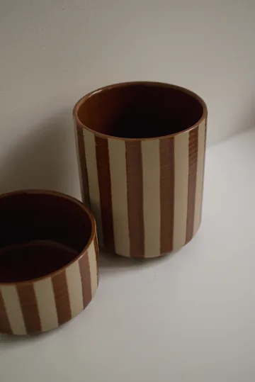 Line pot Ø14x16 cm - Stripe nougat - DBKD