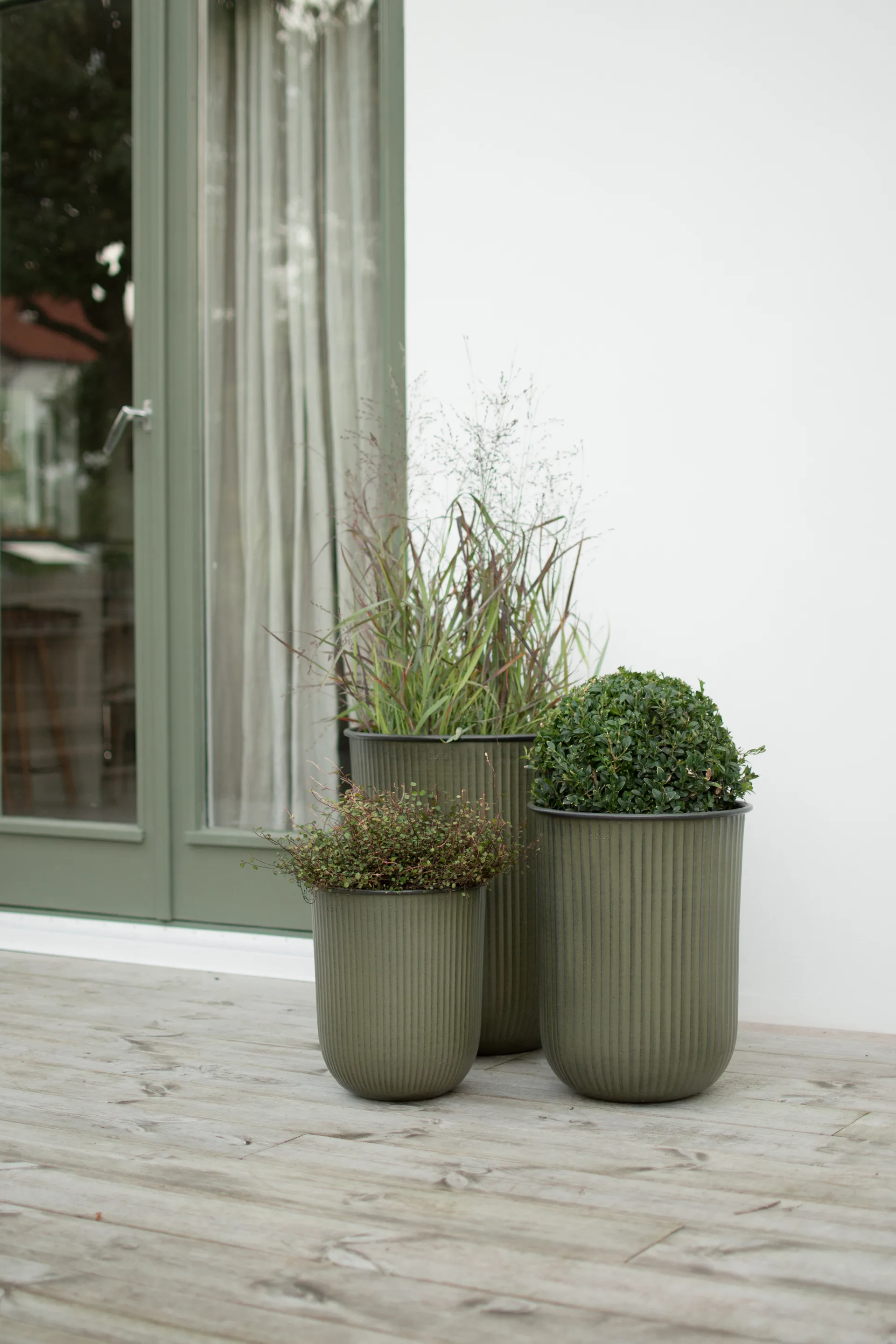 Out stripe flower pot 3-pack, Green DBKD