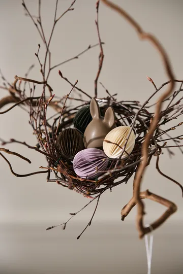 Ovoid paper Easter decoration small 4 cm - White - DBKD