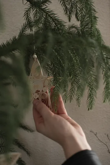 Paper star Christmas decoration 10.5 cm - White - DBKD