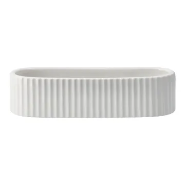 Stripe advent candle 30 cm - Shiny white - DBKD