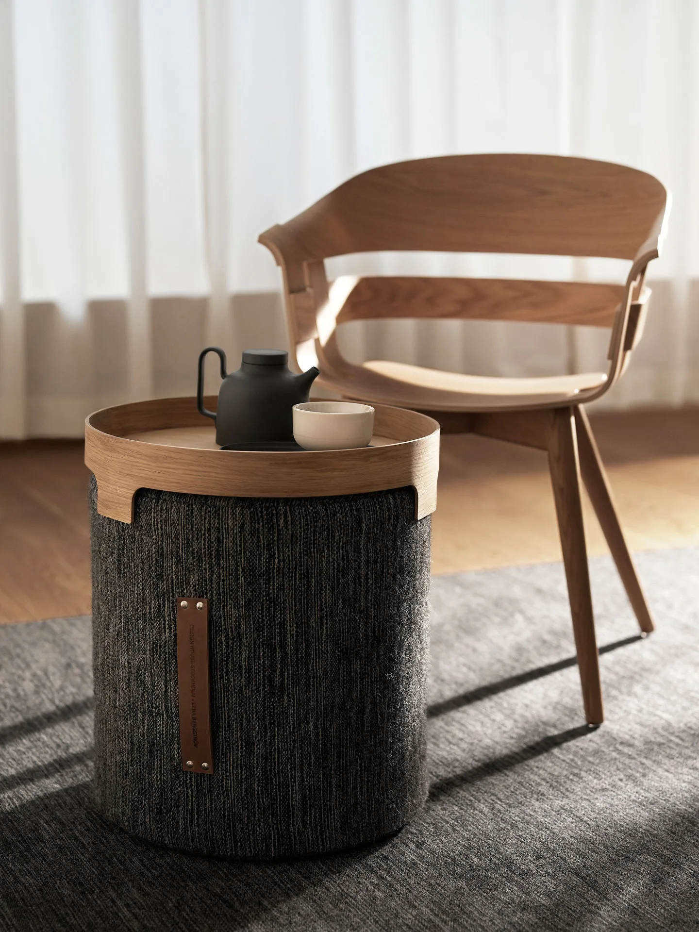 Björk stool high, light grey Design House Stockholm