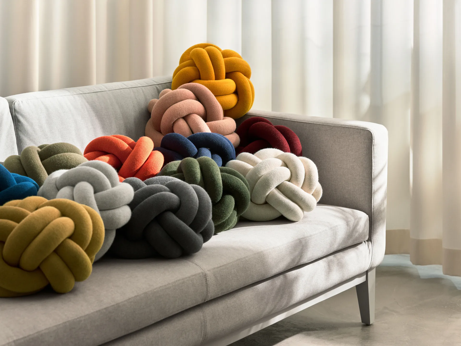 Knot cushion, grey Design House Stockholm
