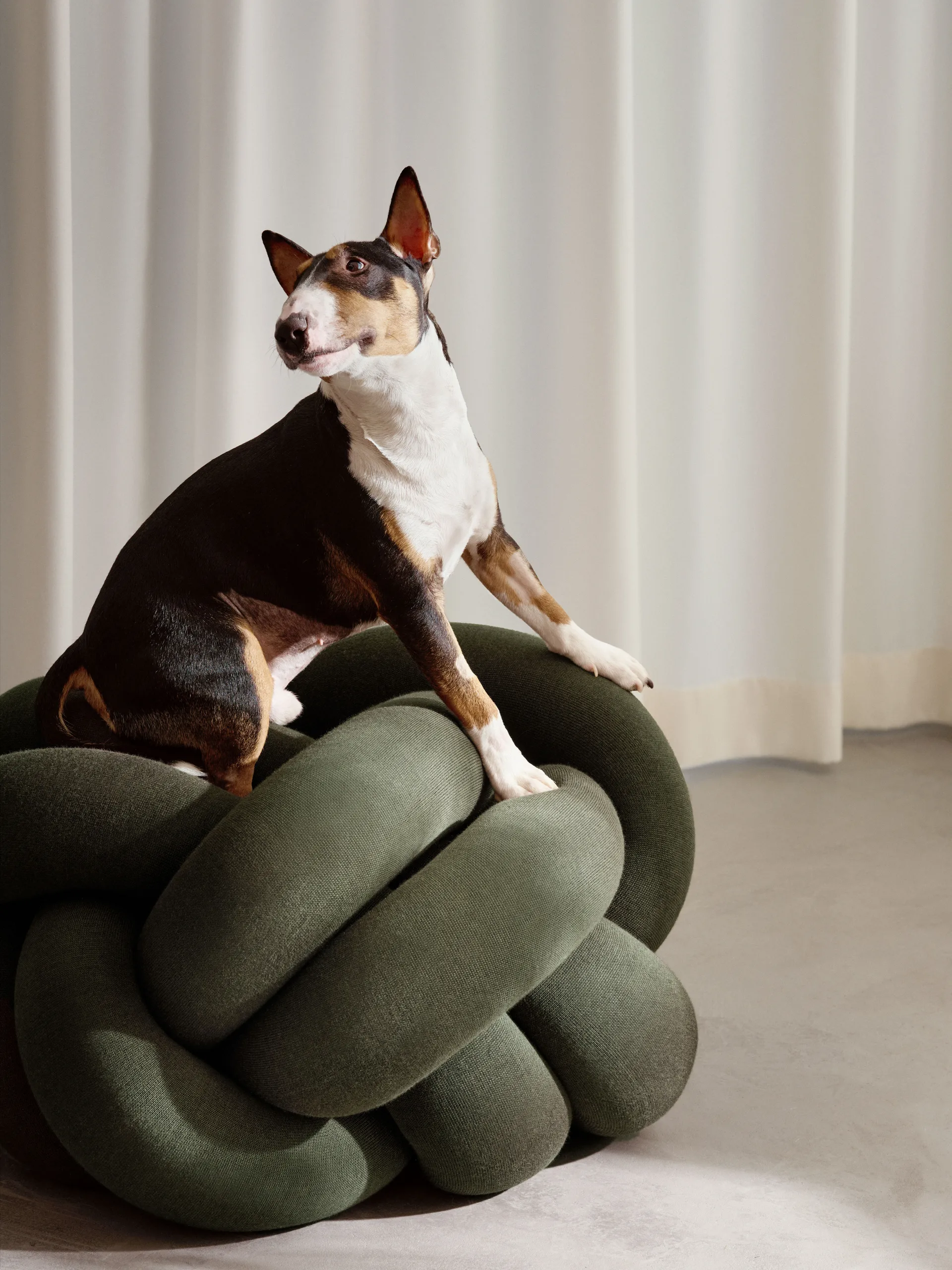 Knot cushion XL, Forest Green Design House Stockholm