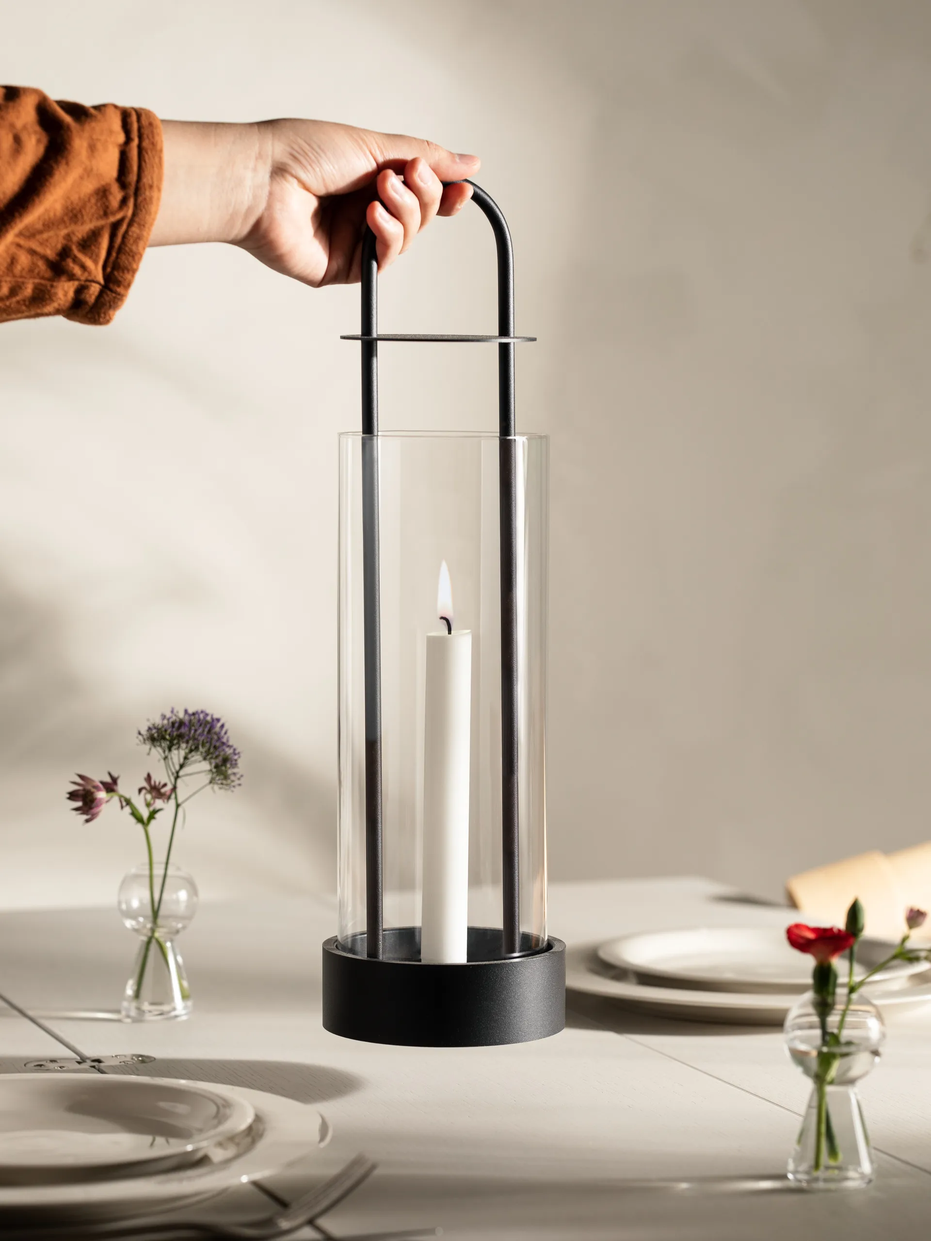 Lotus hurricane lantern, black Design House Stockholm