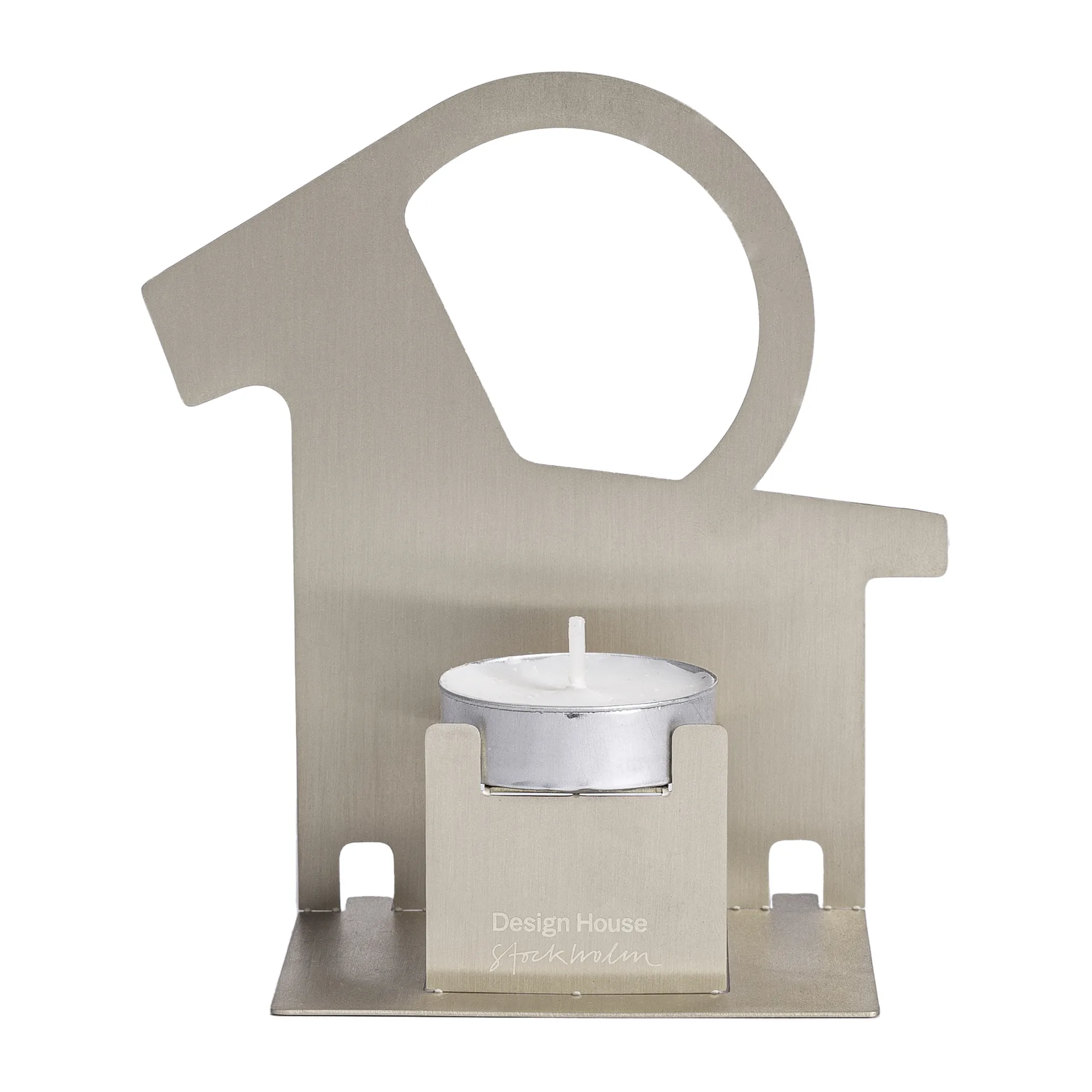 Pop-up tea light holder Christmas goat, Stainless steel Design House Stockholm