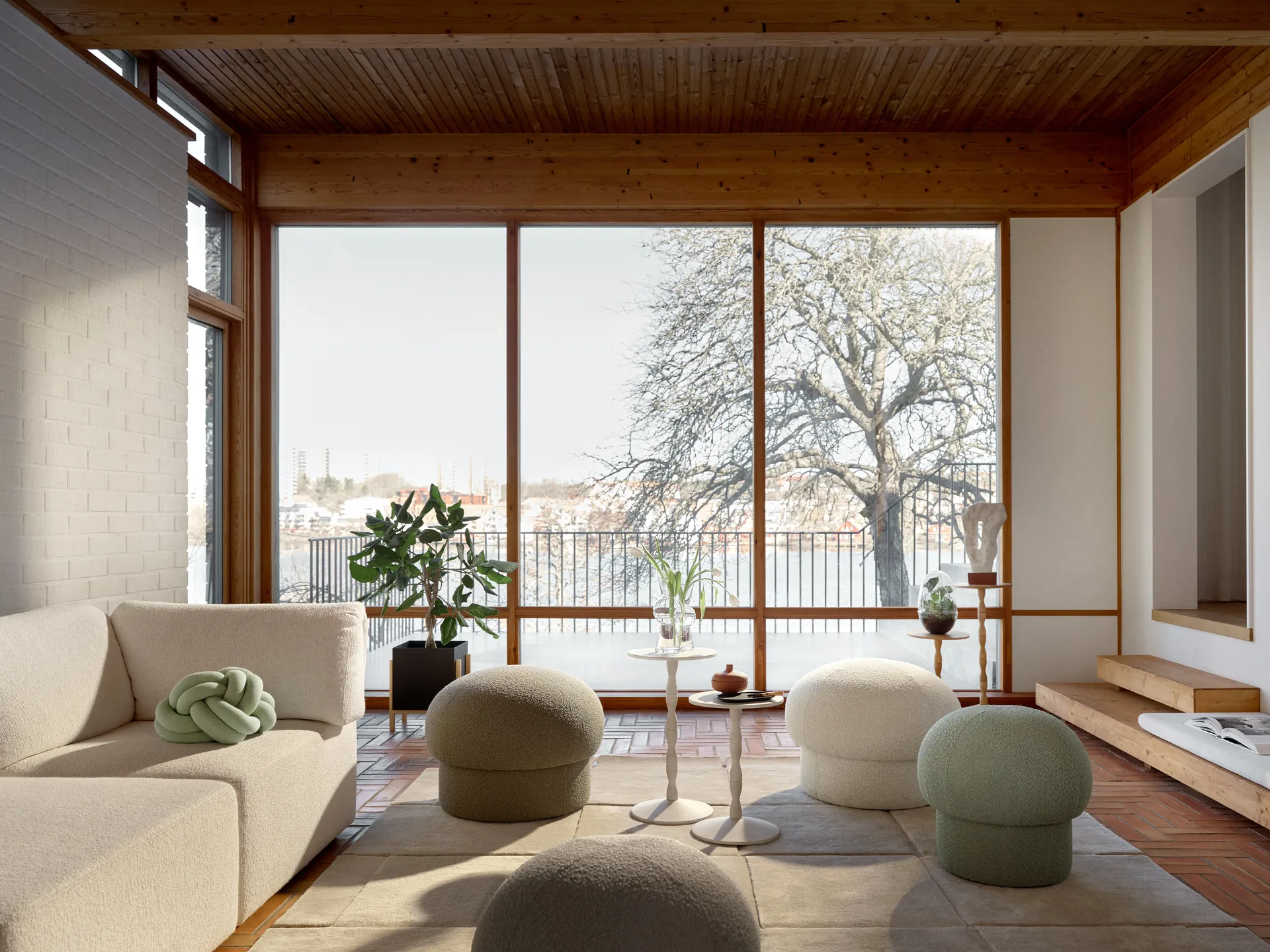 Uno pouf Ø65 cm, Cream Design House Stockholm