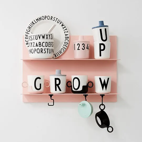 Design Letters beak lid to melamine cup, grey Design Letters