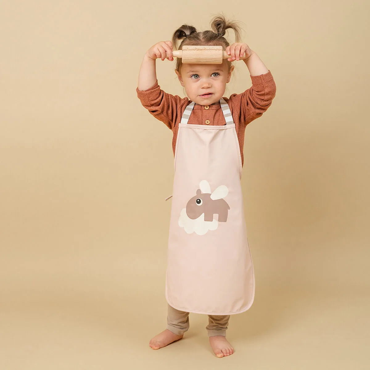 Happy Clouds apron for children, Powder Done by deer