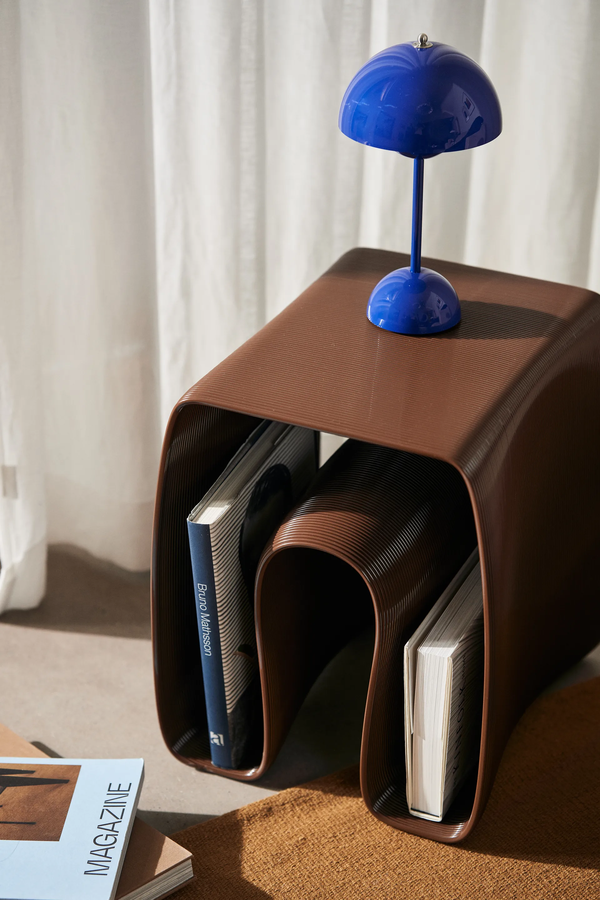 Eel side table 38x40 cm, Chocolate Ekbacken Studios