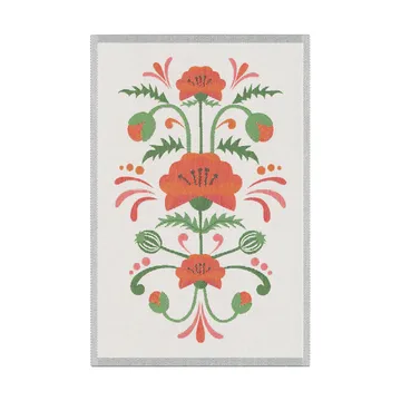 Lindas vallmo kitchen towel 40x60 cm - Orange-grey - Ekelund Linneväveri