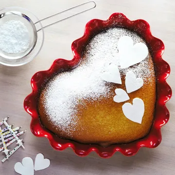 Emile Henry pie dish heart 1.5 L - Red - Emile Henry
