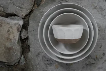 Ernst bowl stoneware - White-nature, Ø12 cm - ERNST