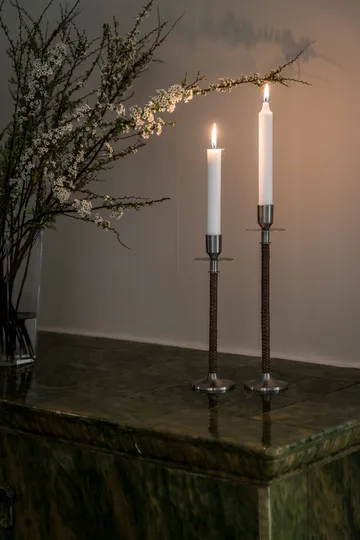 Ernst braided candleholder - Brushed steel, Ø8x25 cm - ERNST
