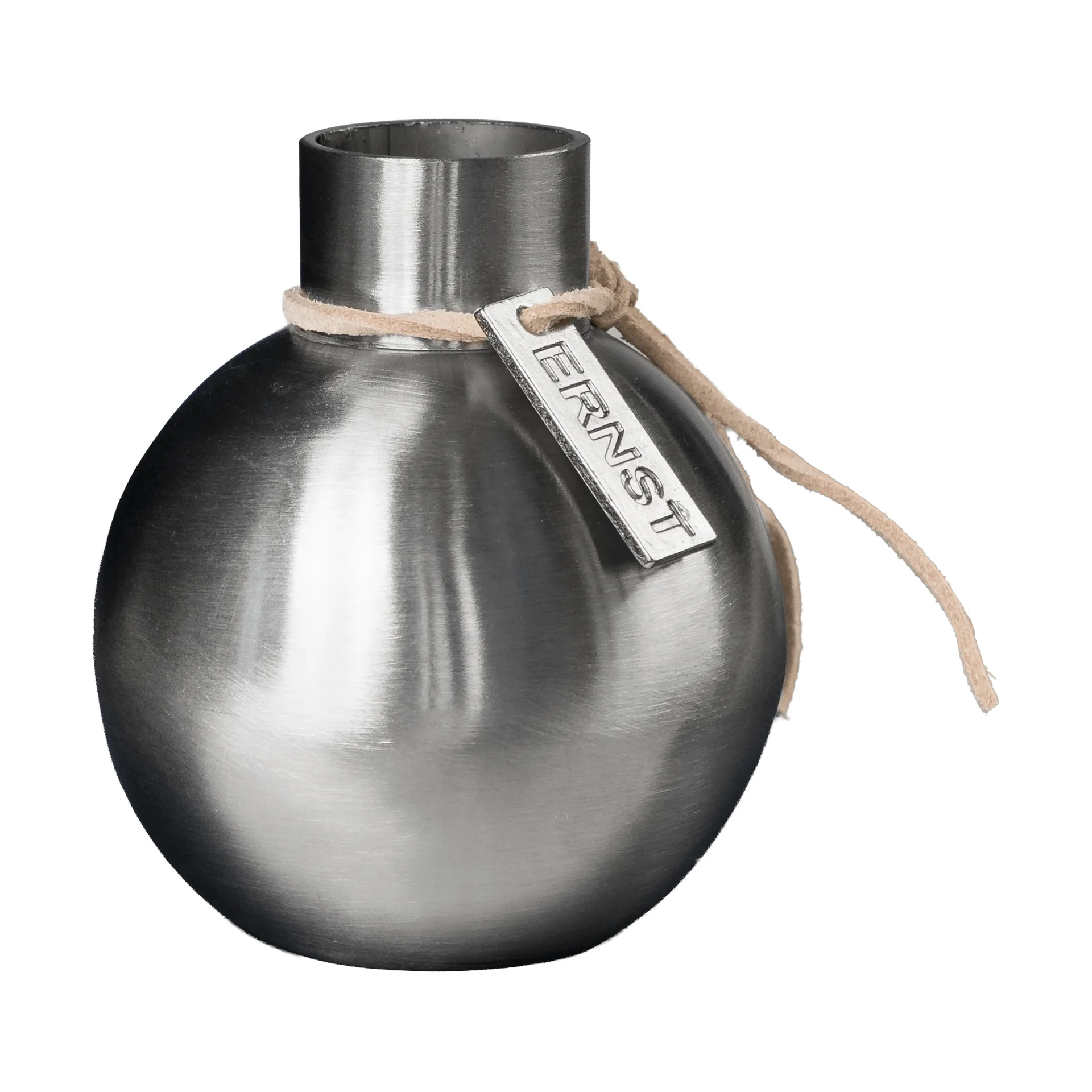 Ernst brushed steel vase, Ø5.5x7 cm ERNST