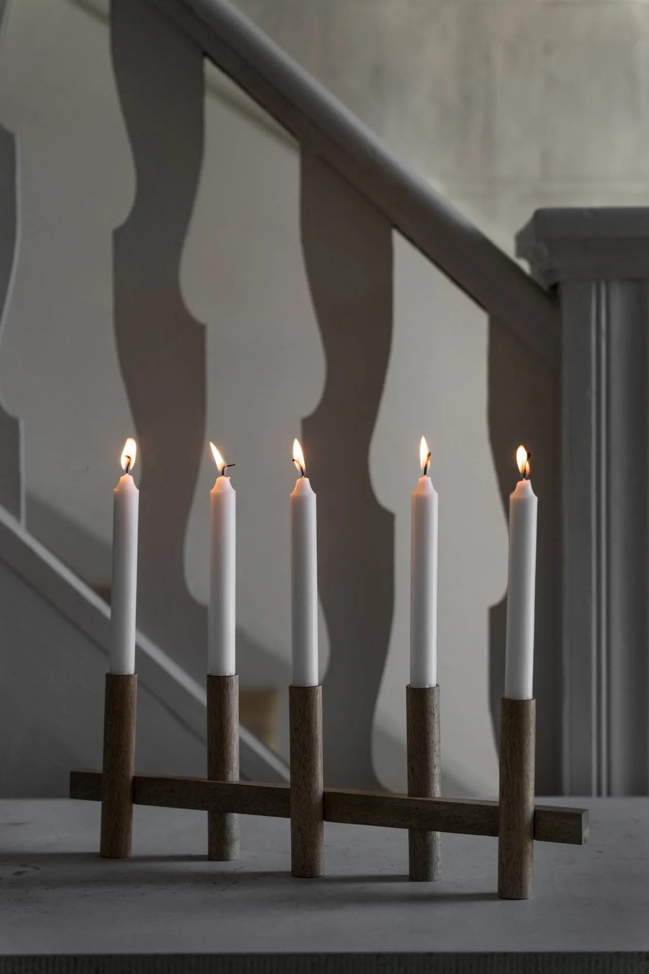 Ernst candle holder, 5 candles, Light wood ERNST