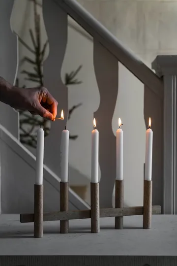 Ernst candle holder, 5 candles - Light wood - ERNST