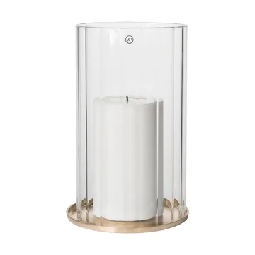 Ernst candle holder for pillar candle - Brass-glass, Ø13x21 cm - ERNST