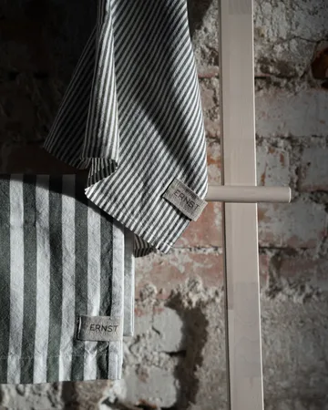 Ernst kitchen towel wide stripes 47x70 cm - Sage-white - ERNST