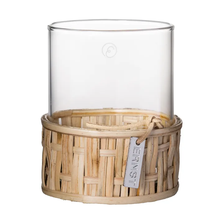 Ernst vase/tealight holder in basket - Nature, Ø7x8.5 cm - ERNST