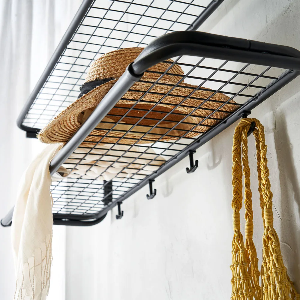 Classic 650 hat shelf, Black/black, 2 levels, 60 cm Essem Design