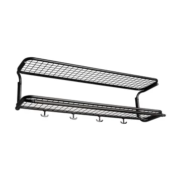 Classic 650 hat shelf - Black/black, 2 levels, 90 cm - Essem Design