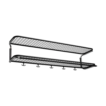 Classic 650 hat shelf - Black/chrome, 2 levels, 120 cm - Essem Design