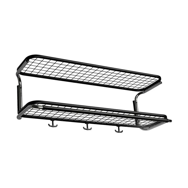 Classic 650 hat shelf - Black/chrome, 2 levels, 70 cm - Essem Design