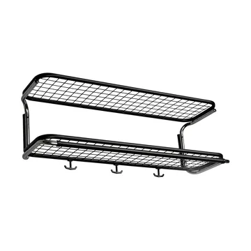 Classic 650 hat shelf - Black/chrome, 2 levels, 80 cm - Essem Design