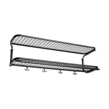 Classic 650 hat shelf - Black/chrome, 2 levels, 90 cm - Essem Design