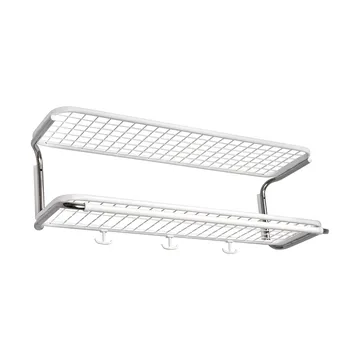 Classic 650 hat shelf - White/chrome, 2 levels, 70 cm - Essem Design