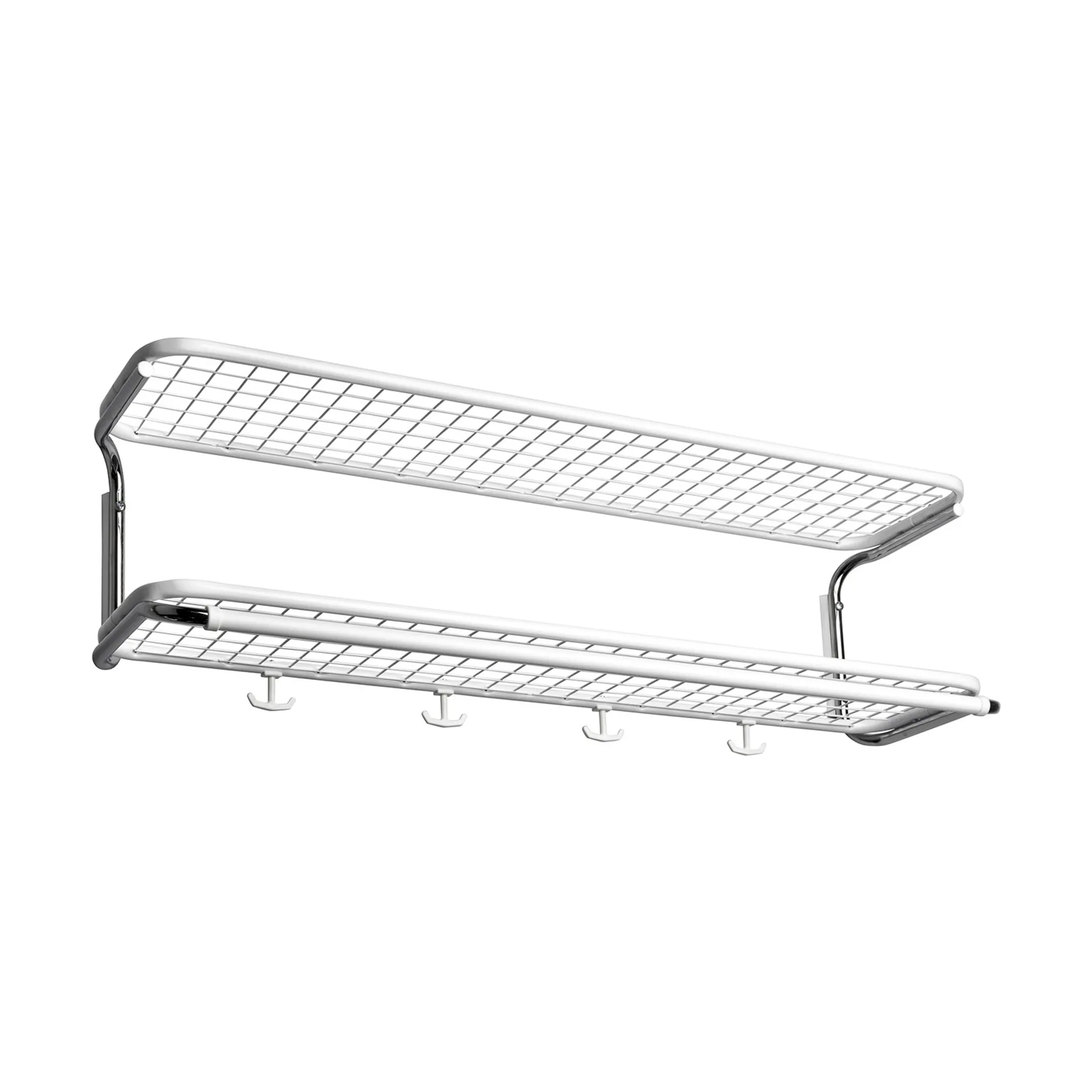 Classic 650 hat shelf, White/chrome, 2 levels, 90 cm Essem Design