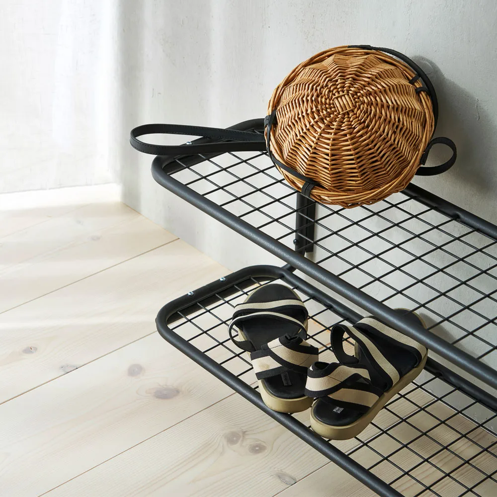 Classic 650 shoe shelf, Black/black, 2 levelss, 100 cm Essem Design