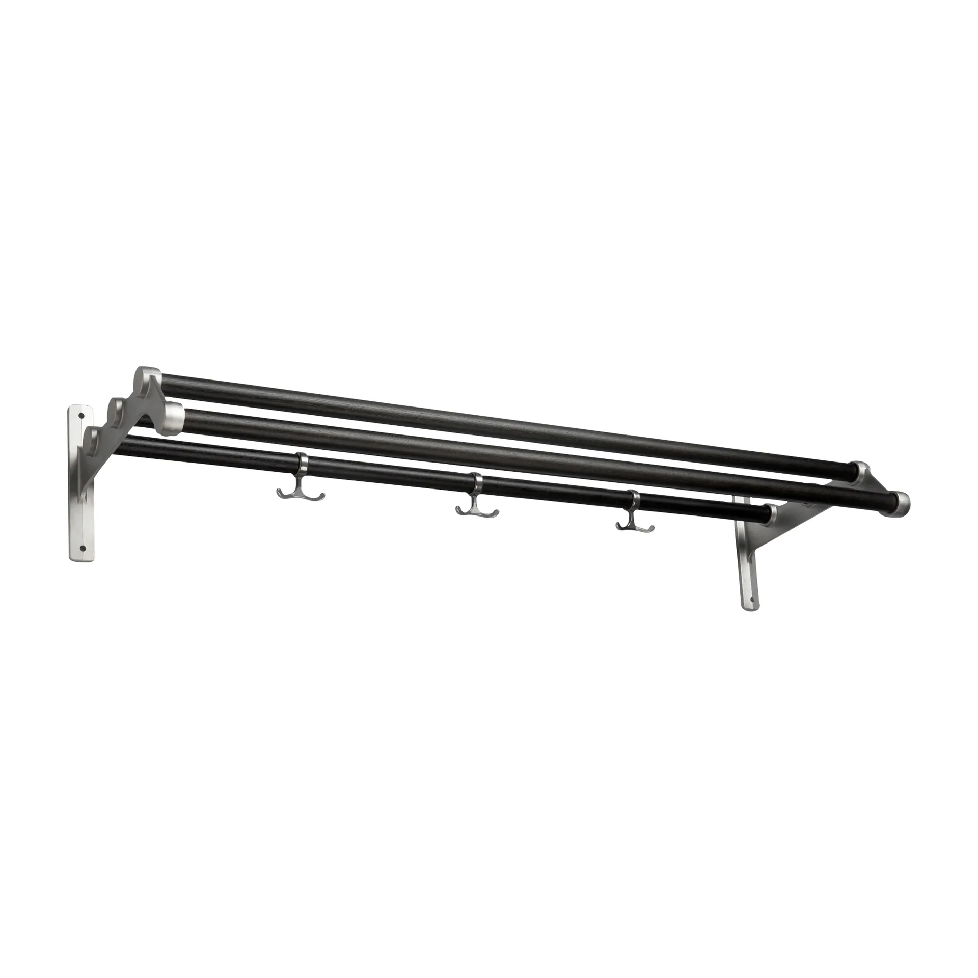 Nostalgi 291 hat shelf 100 cm, Black oiled oak-aluminum Essem Design