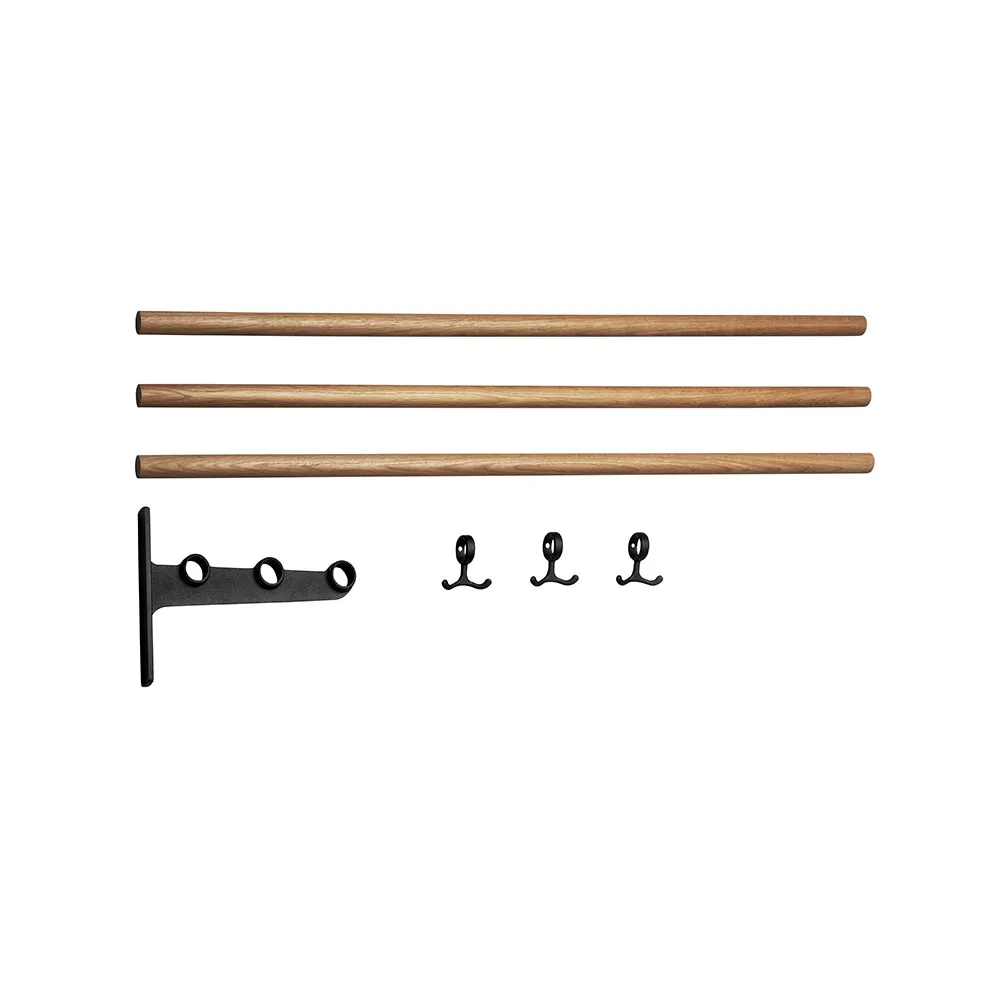 Nostalgi add-on shoe or hat shelf, Oak, black stand Essem Design