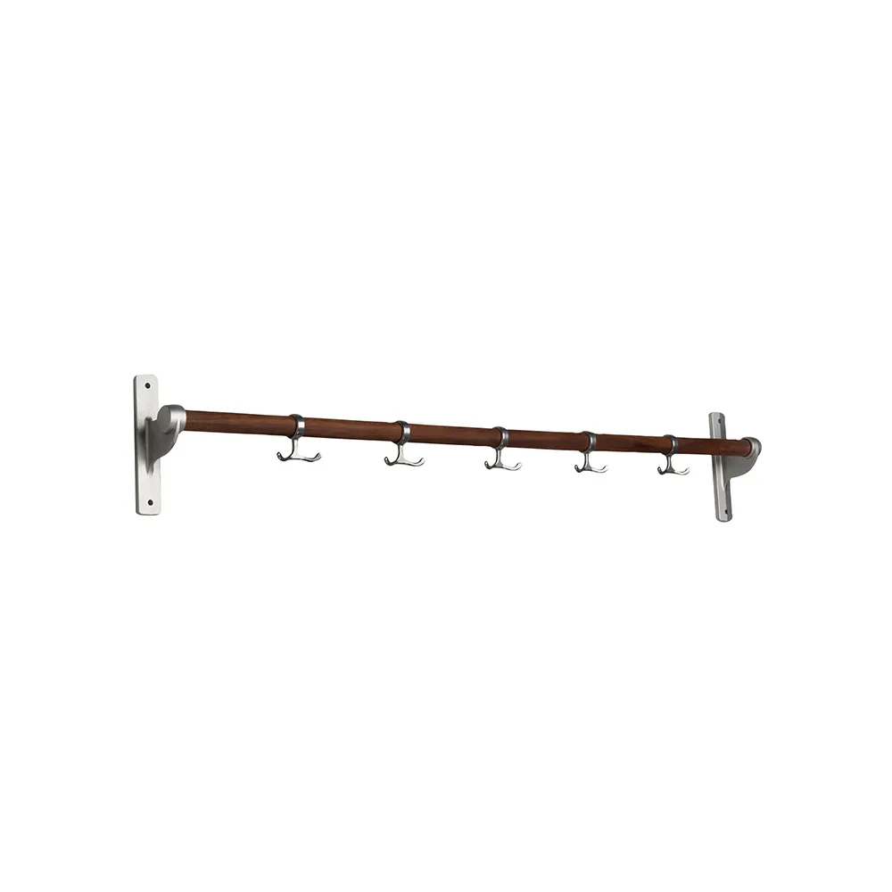 Nostalgi Hook rack, Walnut, aluminium stand Essem Design