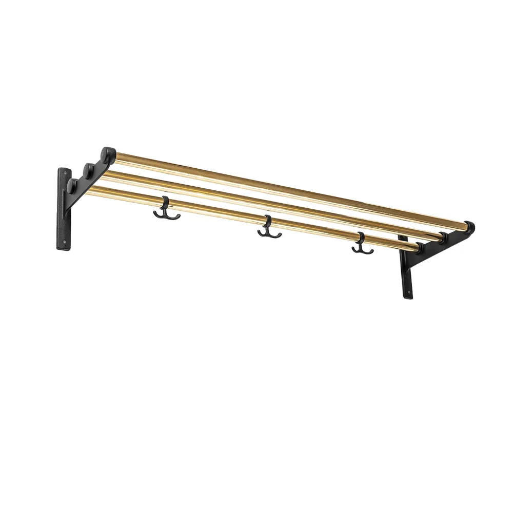 Nostalgi Shoe or hat shelf, Brass, black stand Essem Design