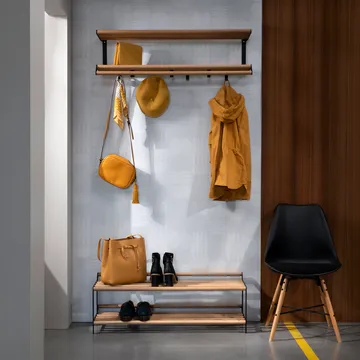 Tamburin hat rack 100 cm - oak-black - Essem Design