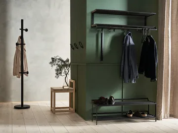Tamburin hat shelf 60 cm - Black oiled oak-black - Essem Design