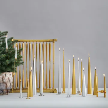 ester & erik candle 32 cm 4-pack metalic - Gold - ester & erik